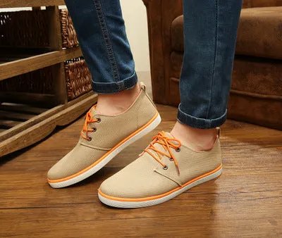 CBJSHO New Arrival Spring Summer Comfortable Casual Shoes Mens Canvas Shoes For Men Lace-Up Brand Fashion Flat Loafers Shoe