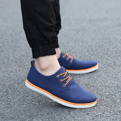 CBJSHO New Arrival Spring Summer Comfortable Casual Shoes Mens Canvas Shoes For Men Lace-Up Brand Fashion Flat Loafers Shoe