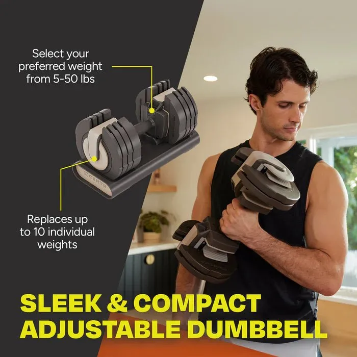 Centr Smart Stack 50 Adjustable Dumbbell (Pair - 5-50 lb Dumbbells)