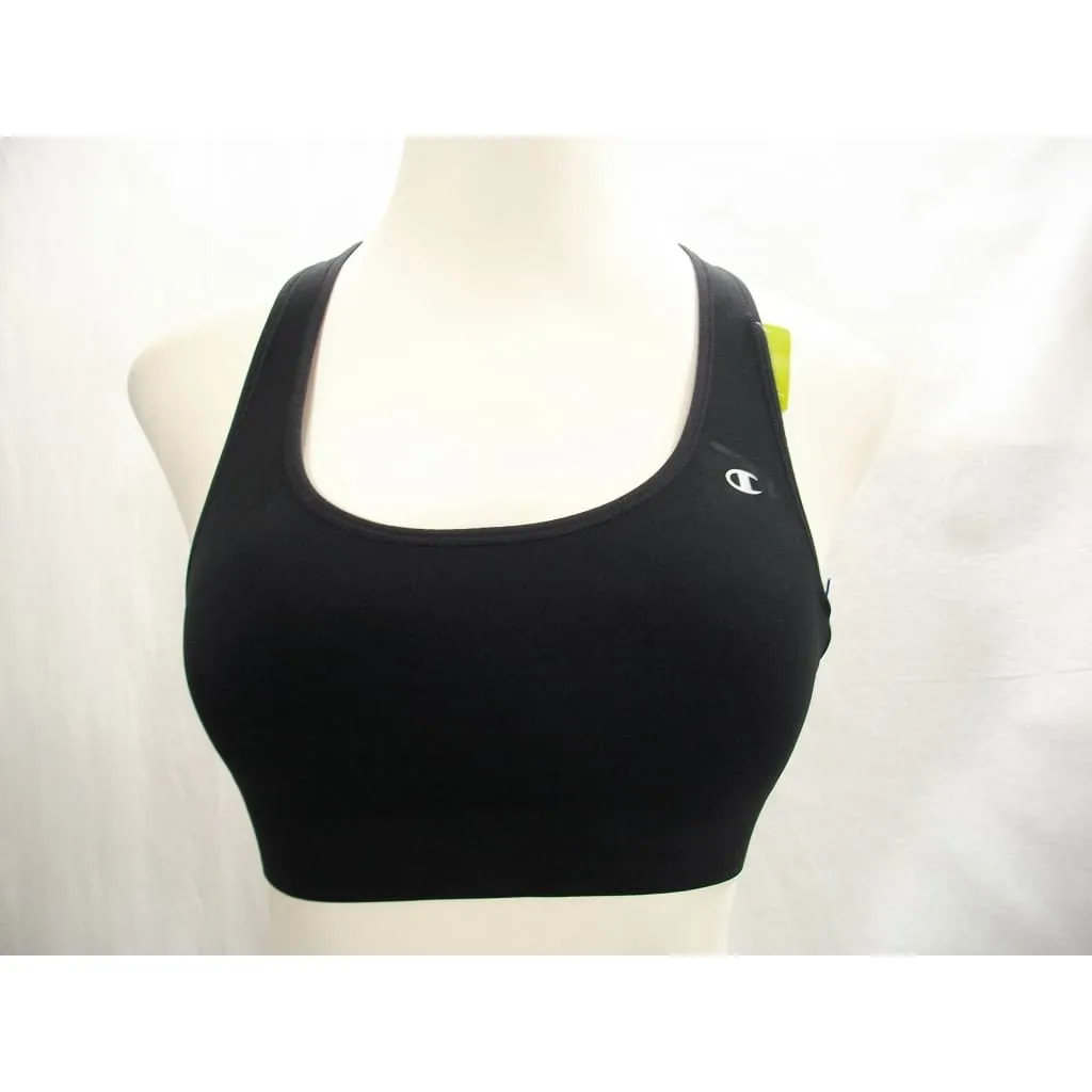 Champion B9504 Absolute Racerback Sports Bra SmoothTec Band MEDIUM Black NWT