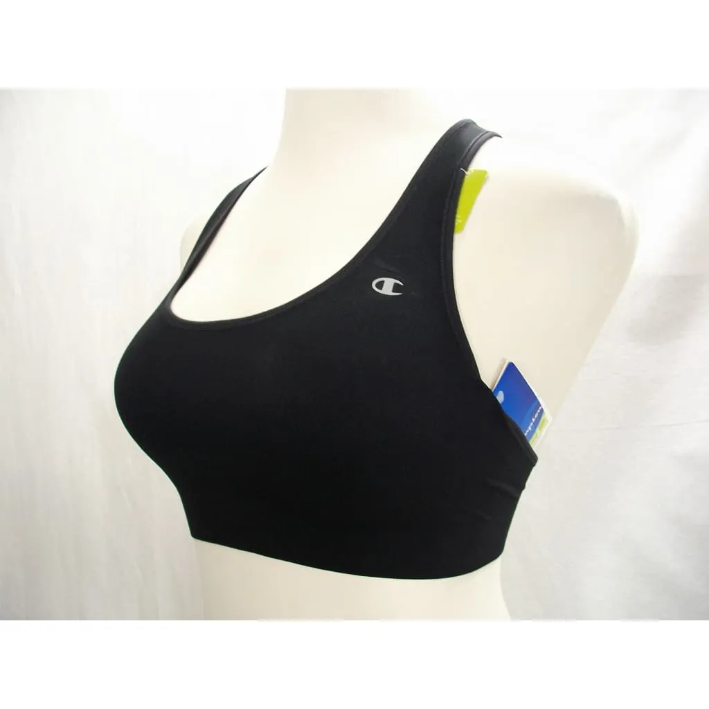 Champion B9504 Absolute Racerback Sports Bra SmoothTec Band MEDIUM Black NWT