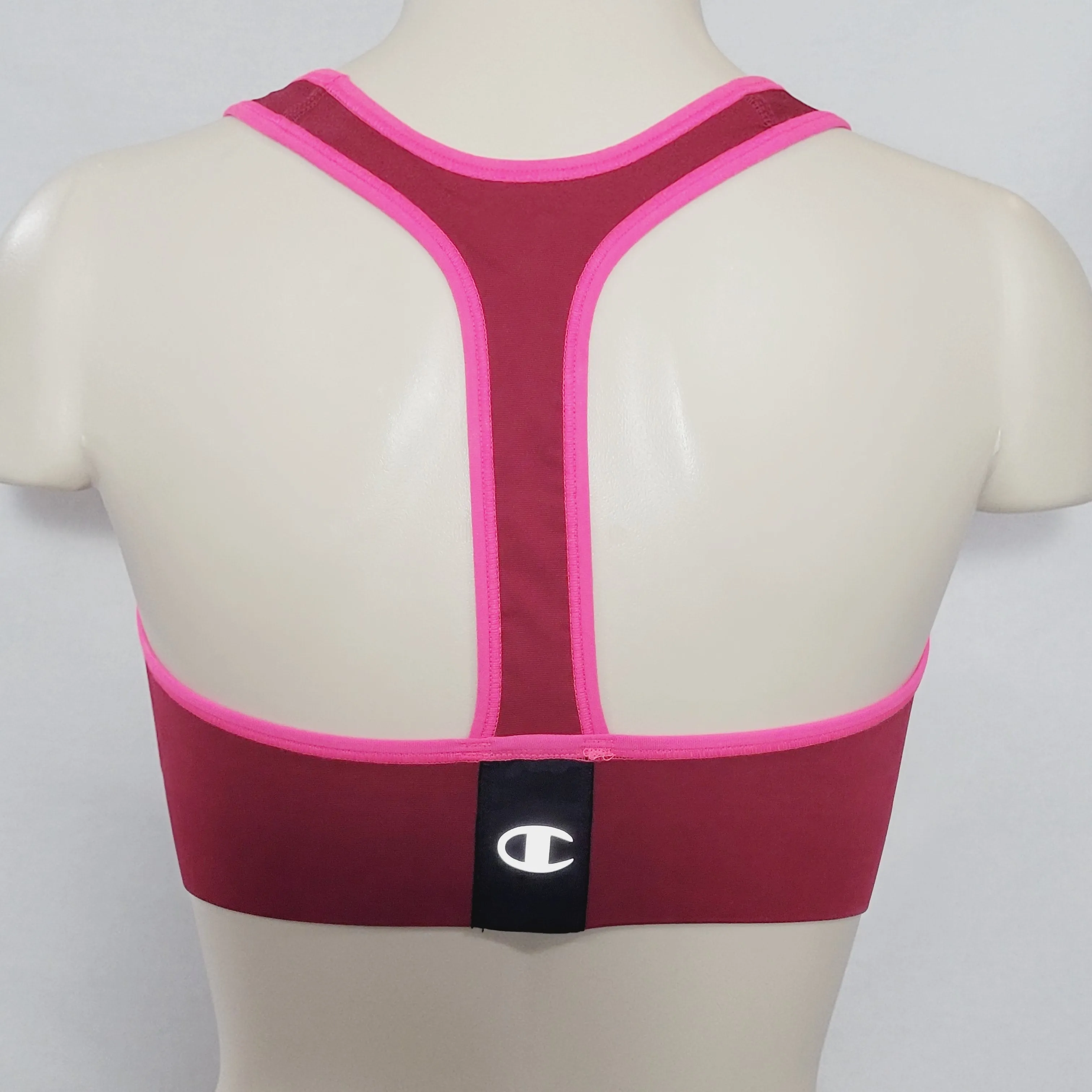 Champion B9504 Absolute Racerback Sports Bra with SmoothTec Band LARGE Armature Red NWT