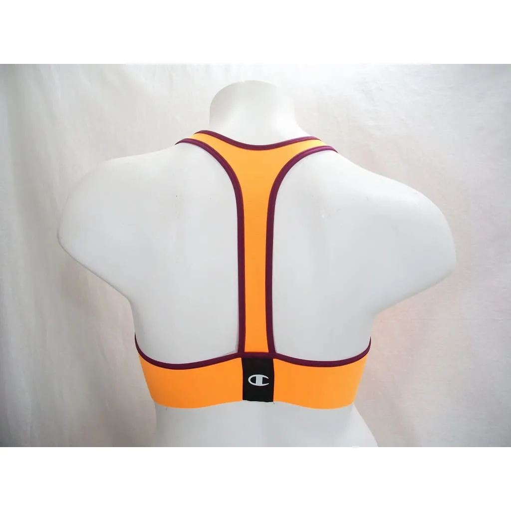 Champion B9504 Absolute Racerback Sports Bra with SmoothTec Band MEDIUM Orange NWT