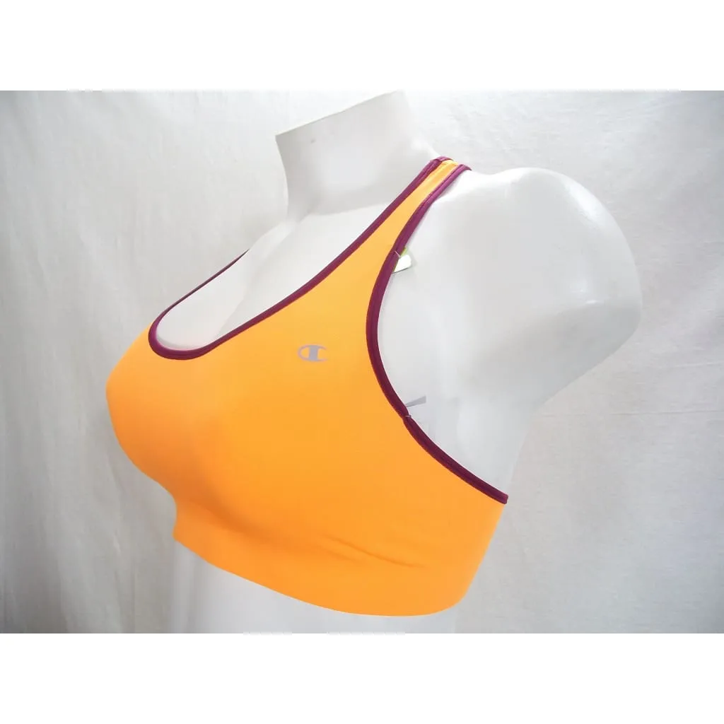 Champion B9504 Absolute Racerback Sports Bra with SmoothTec Band MEDIUM Orange NWT