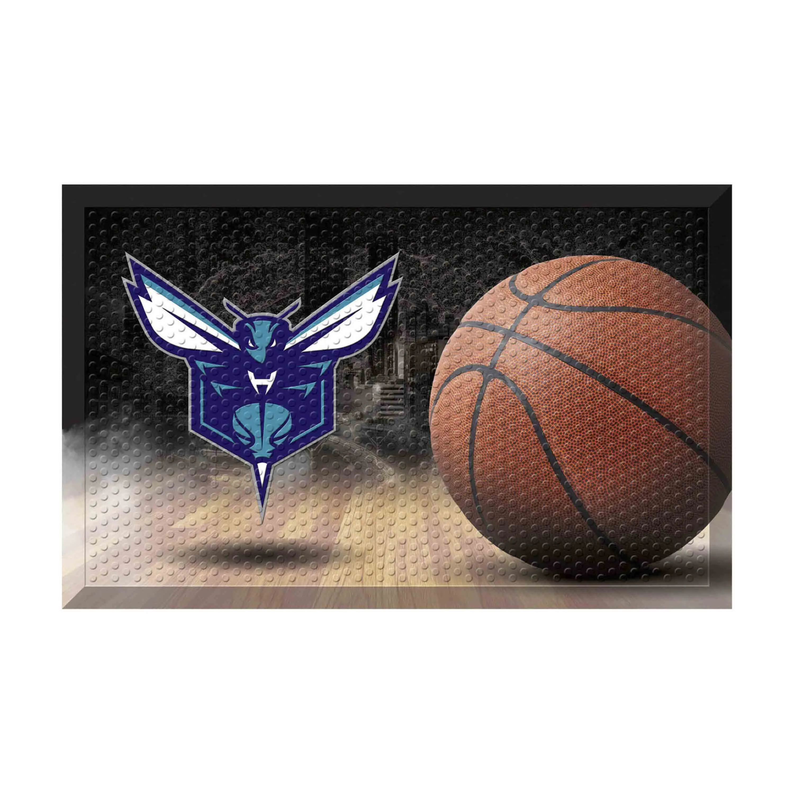 Charlotte Hornets Rubber Scraper Door Mat