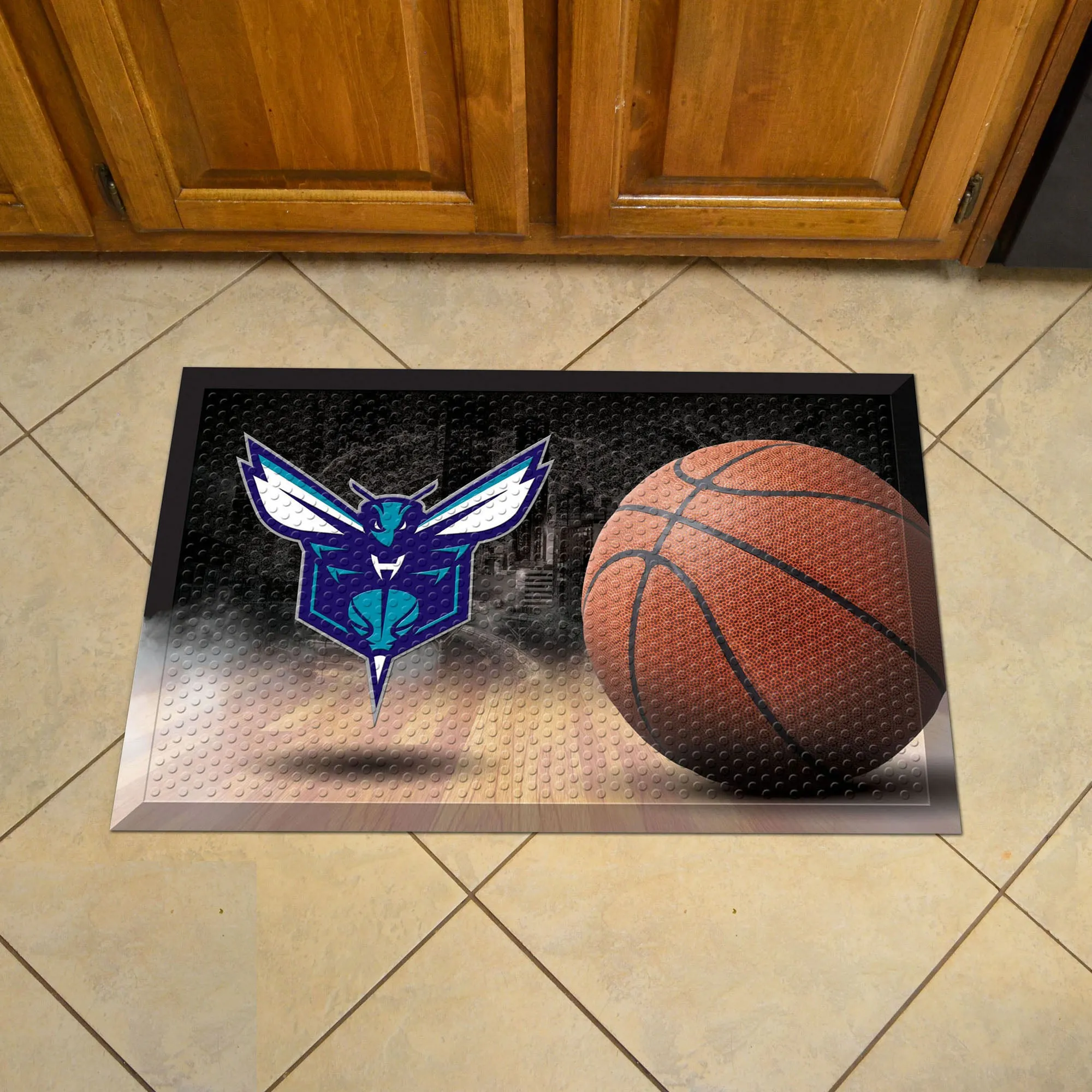 Charlotte Hornets Rubber Scraper Door Mat