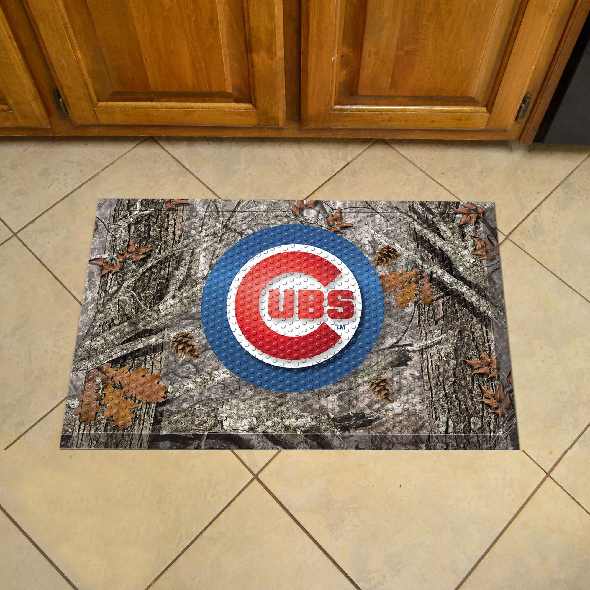 Chicago Cubs Rubber Scraper Door Mat Camo