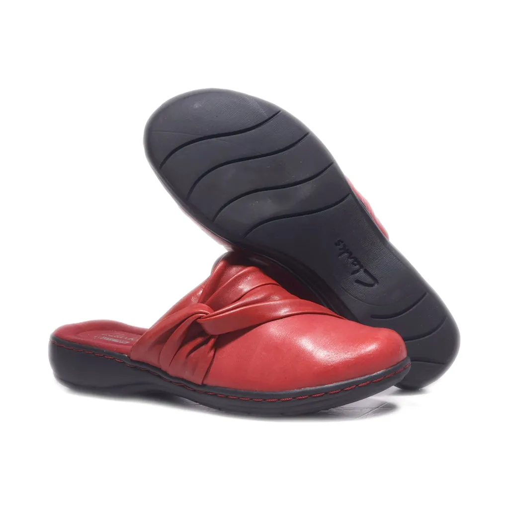 Clarks Mules Leather Red Colour For Women