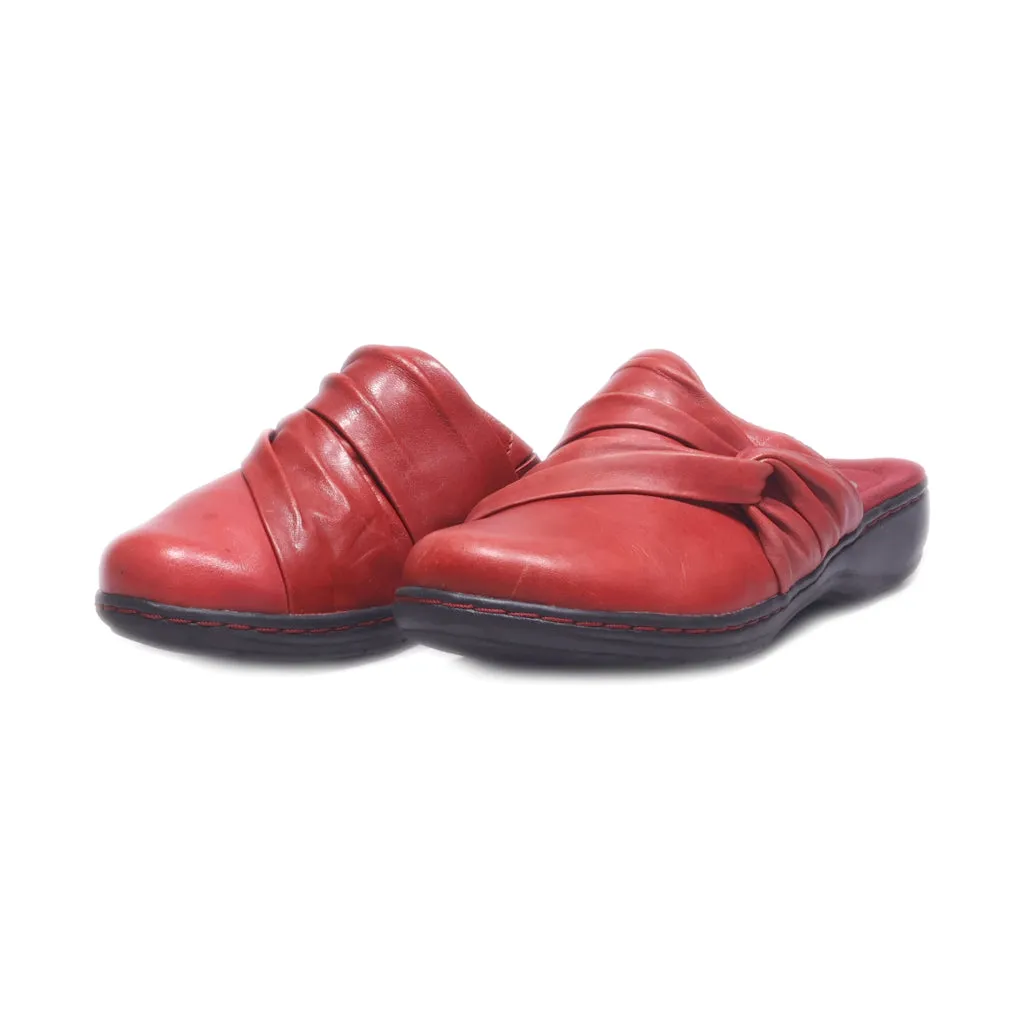 Clarks Mules Leather Red Colour For Women