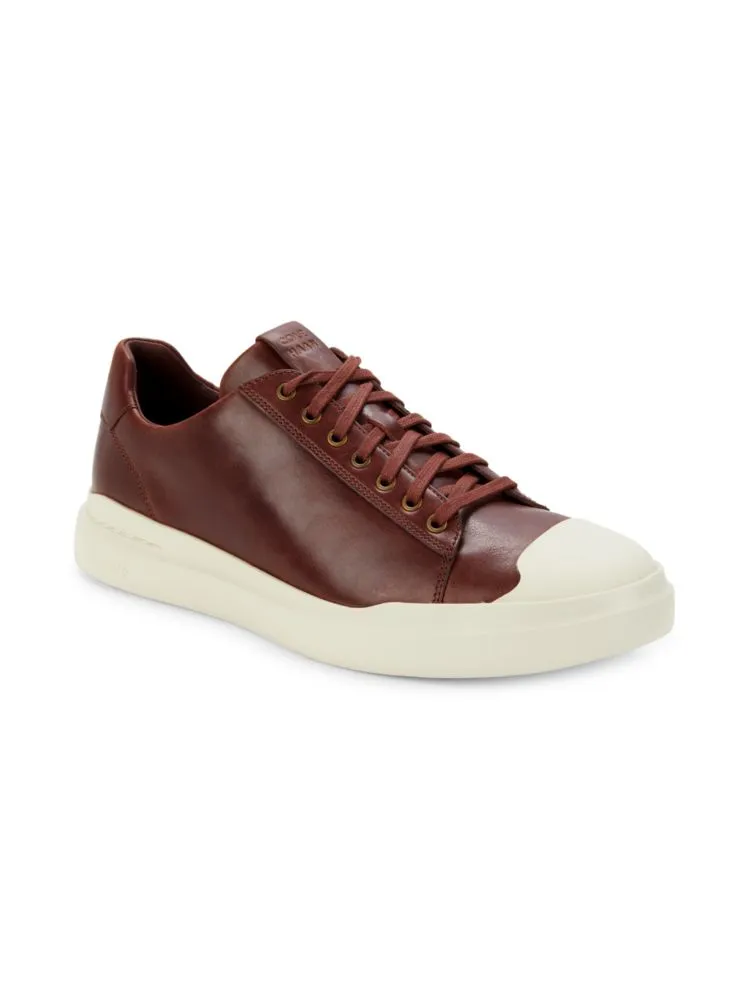 Cole Haan Leather Closed Toe Grandpro Sneakers, Brown