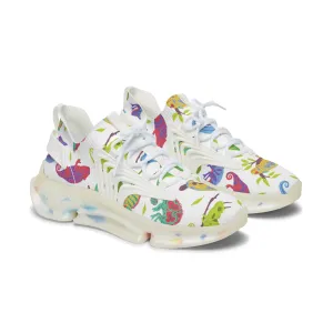 Colorful Chameleon on Tree Women's Mesh Sneakers