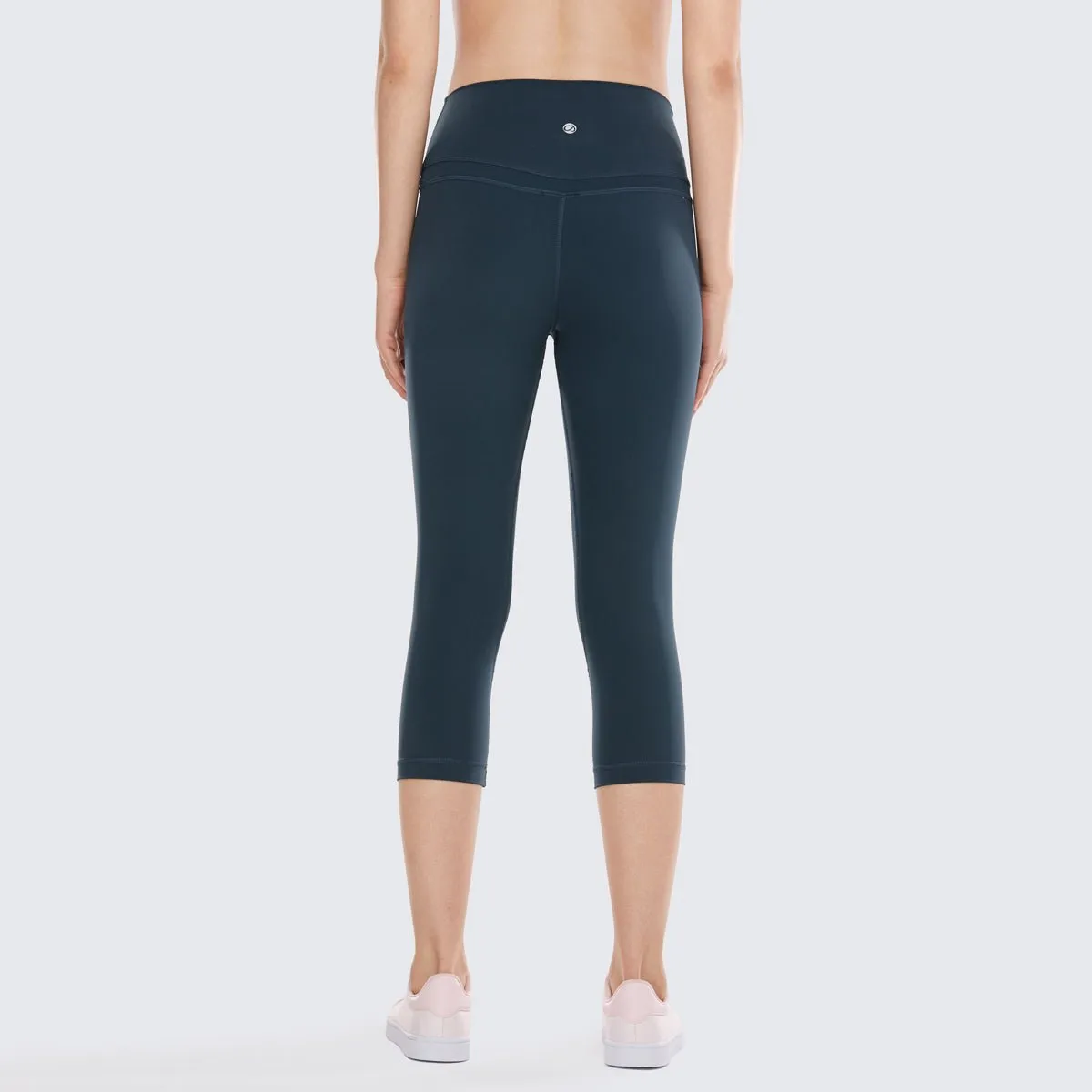 Compression Tummy Control Cyan Capris Leggings