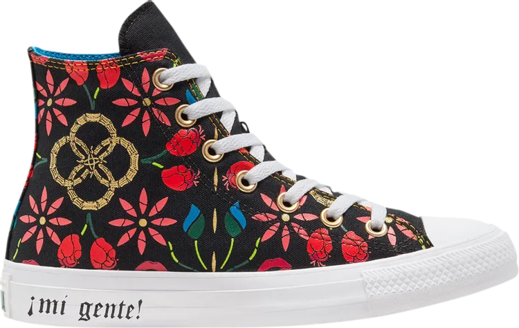 Converse Chuck Taylor All Star High Mi Gente Capsule Sneakers - Floral Otomi Print, black