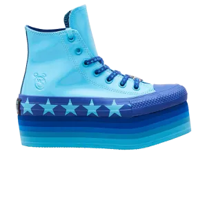 Converse Miley Cyrus x Wmns Chuck Taylor All Star Platform Faux Patent Hi 'Gnarly Blue' Sneakers, Blue