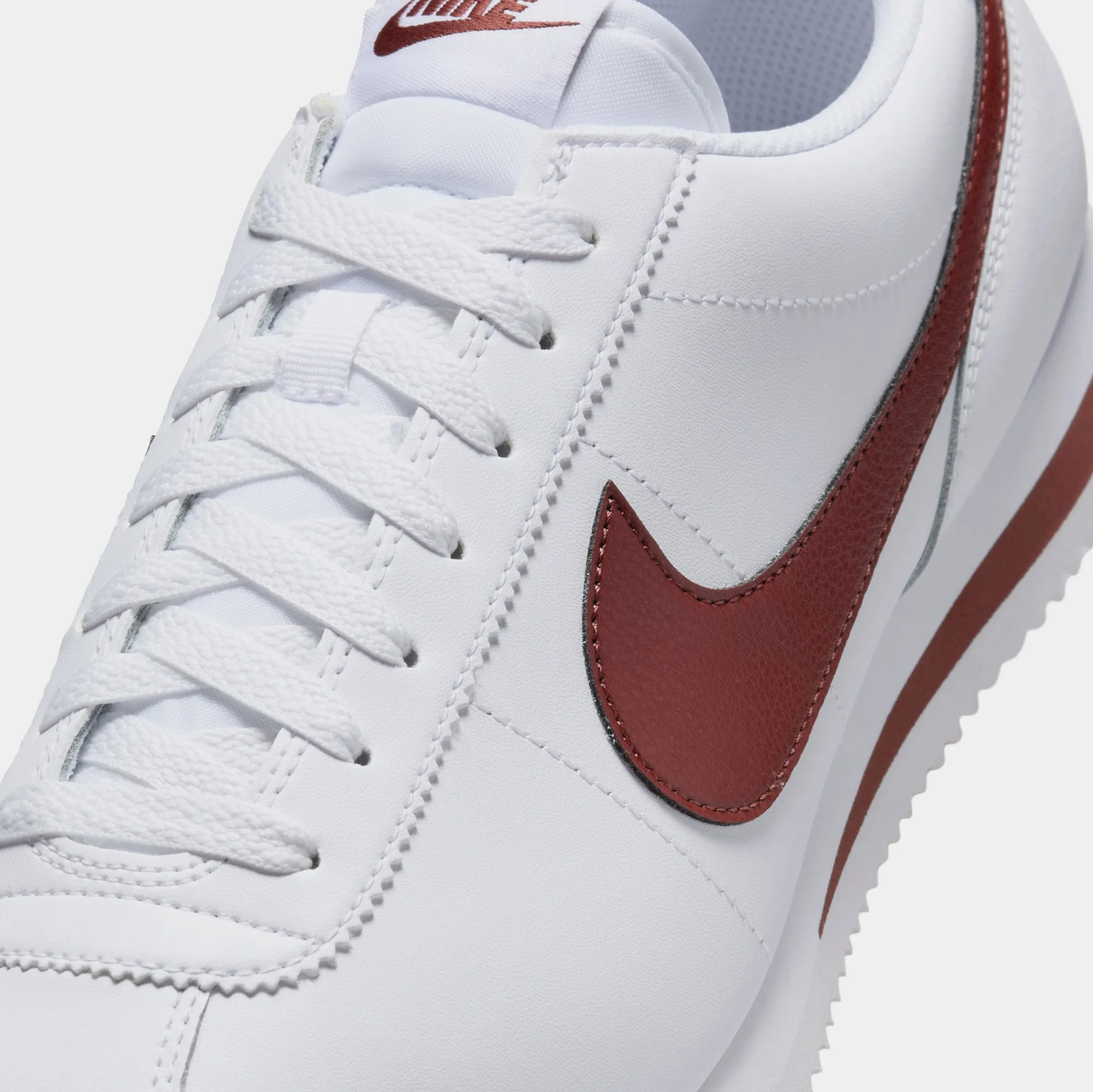 Cortez Leather Mens Running Shoes (White/Dark Pony)