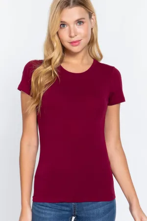 COTTON SPANDEX JERSEY CREW NECK T-SHIRT