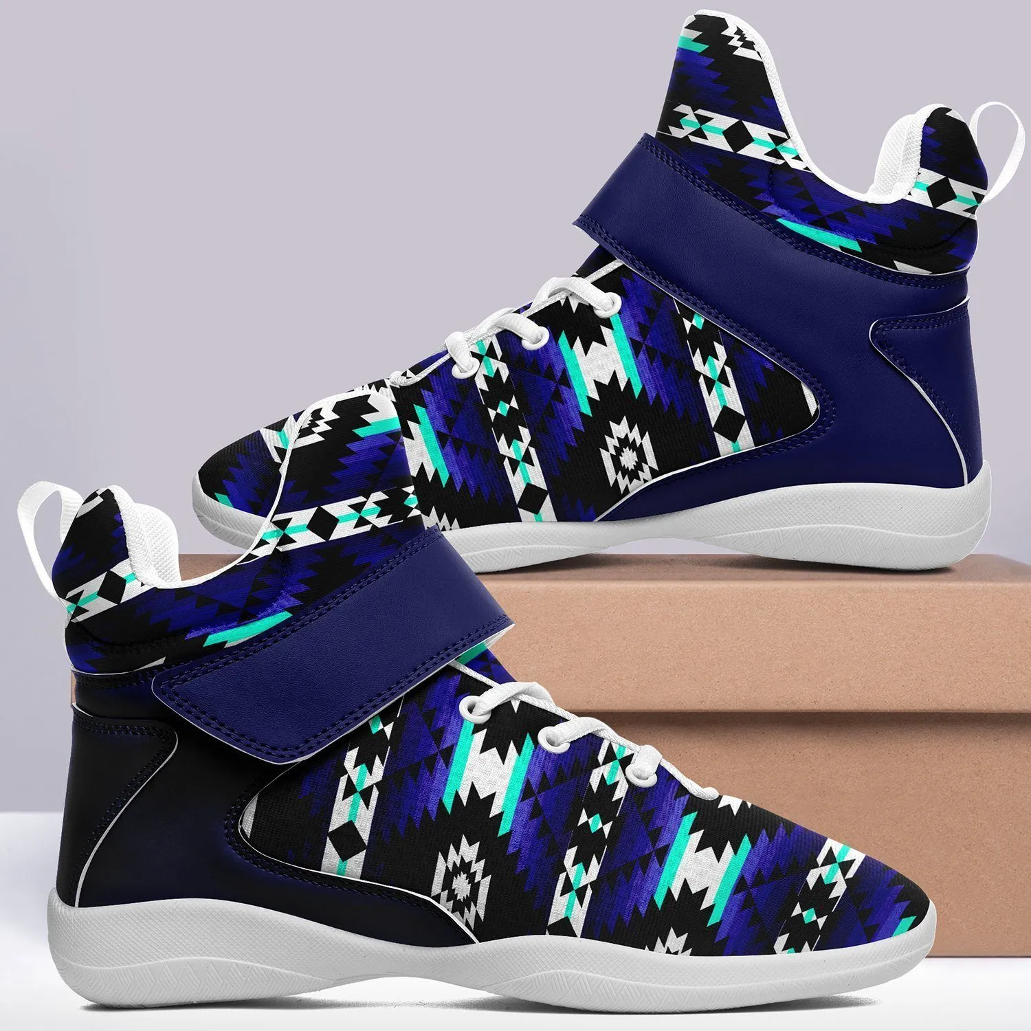 Cree Confederacy Midnight Ipottaa Basketball / Sport High Top Shoes - White Sole