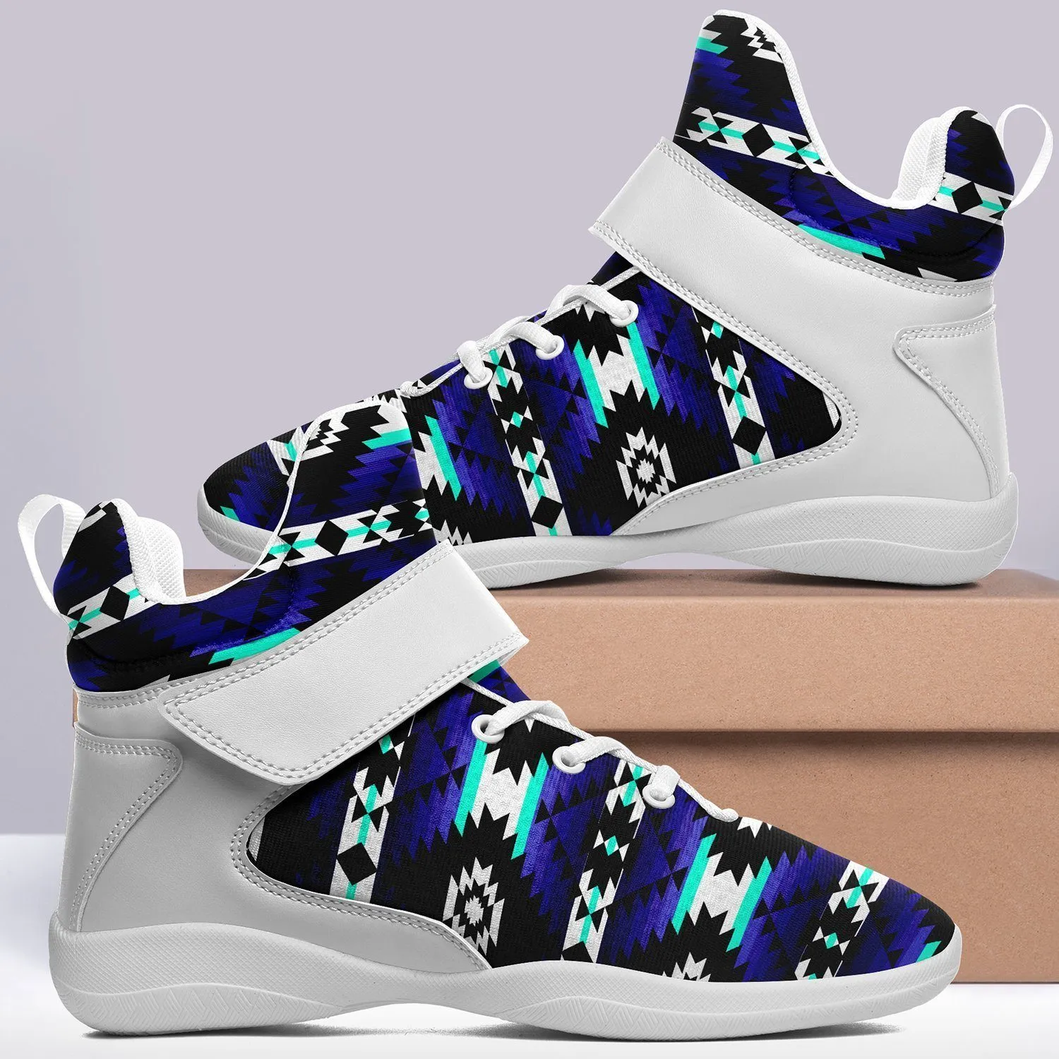 Cree Confederacy Midnight Ipottaa Basketball / Sport High Top Shoes - White Sole