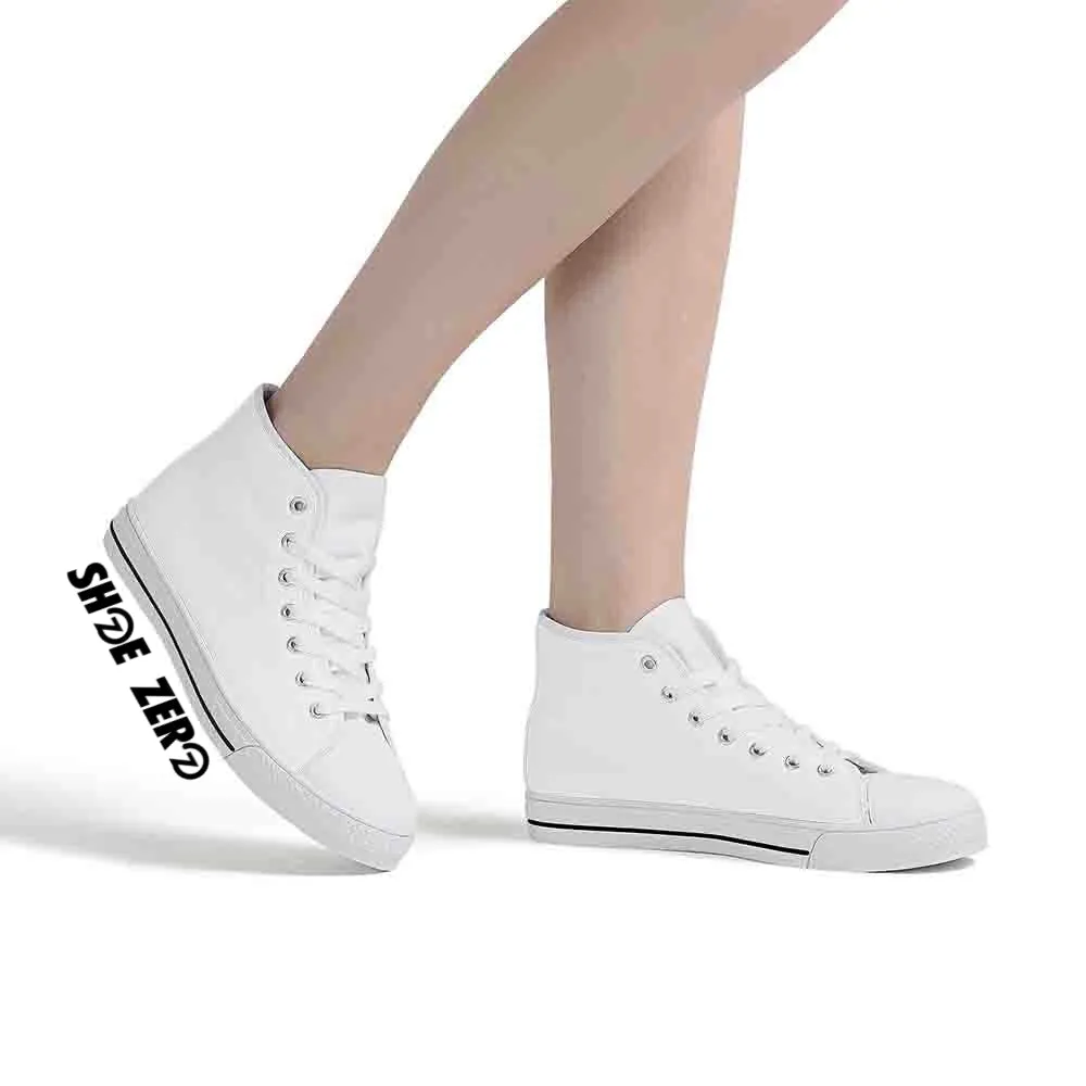 Customizable Canvas Shoes (Tongue-White) High Top