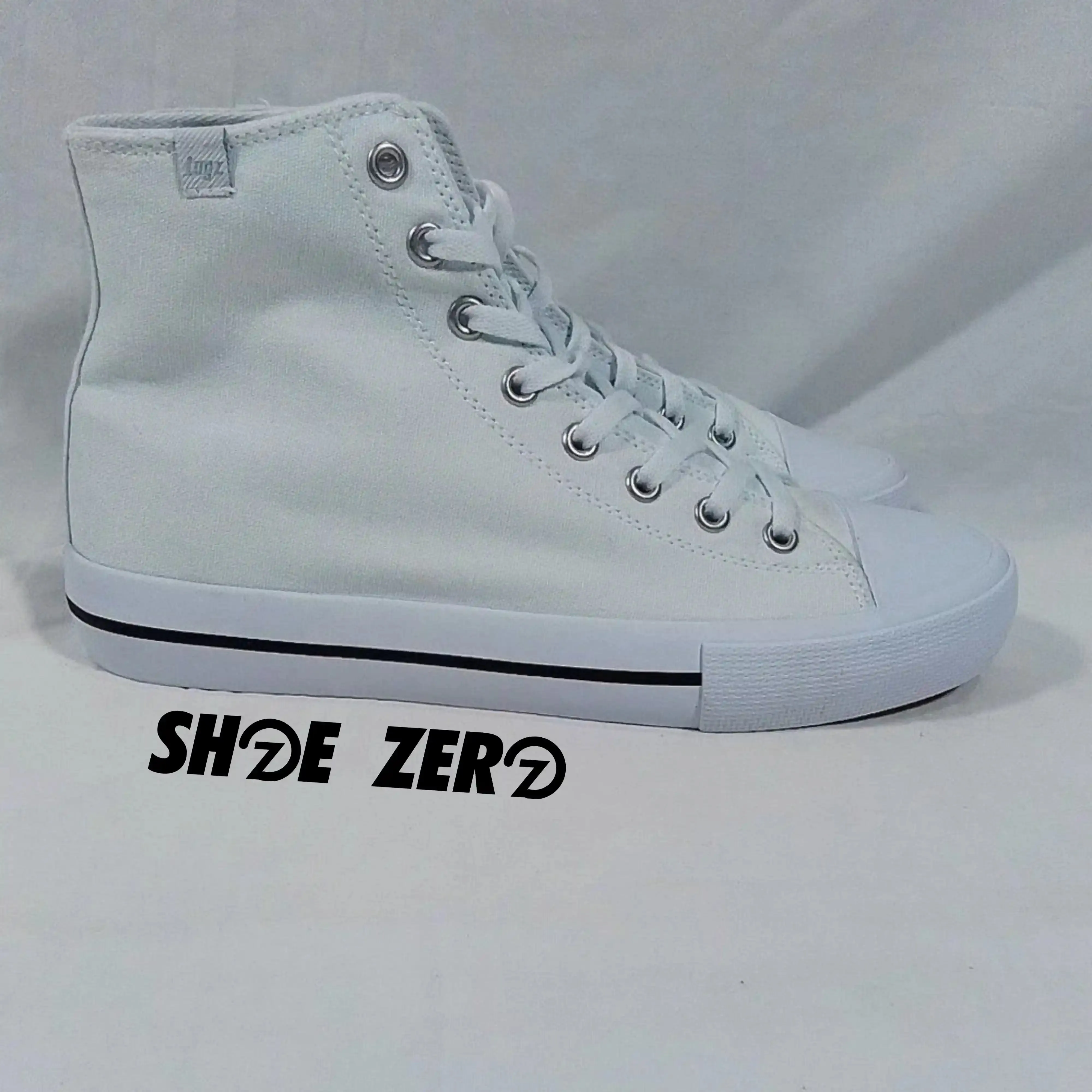 Customizable Canvas Shoes (Tongue-White) High Top