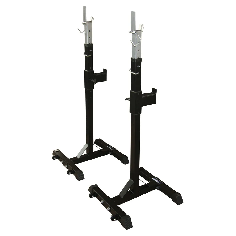 Customizable Steel Squat Rack Stand Pair With Wheels