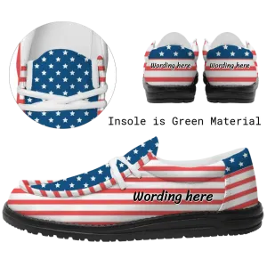 Customized Patriotic Casual Shoe, Canvas Walking Sneaker,  Oxford Lace-Ups Shoes from Men and Women,2202-C0601