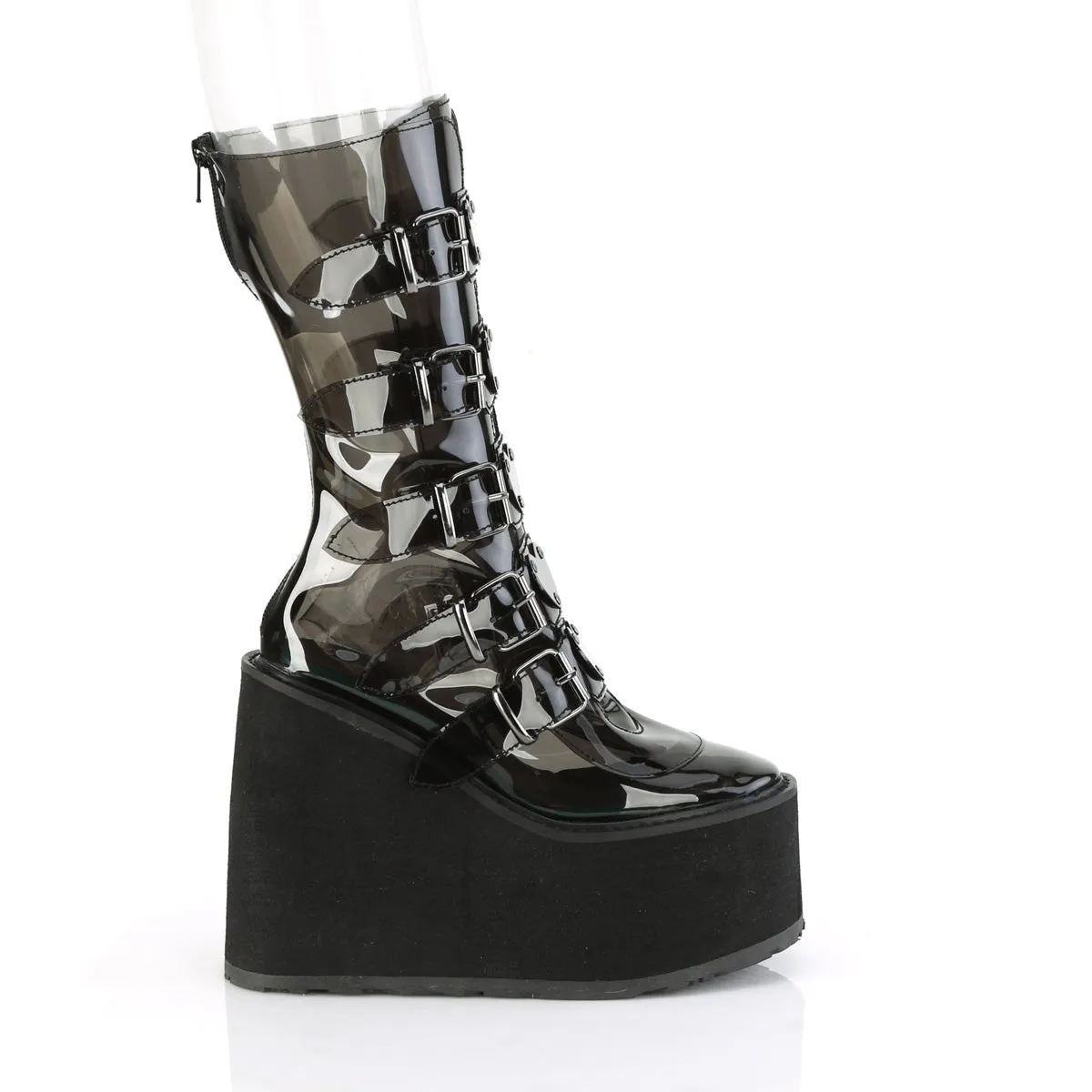 Demonia SWING-230C | Smoke TPU Mid-Calf Boots