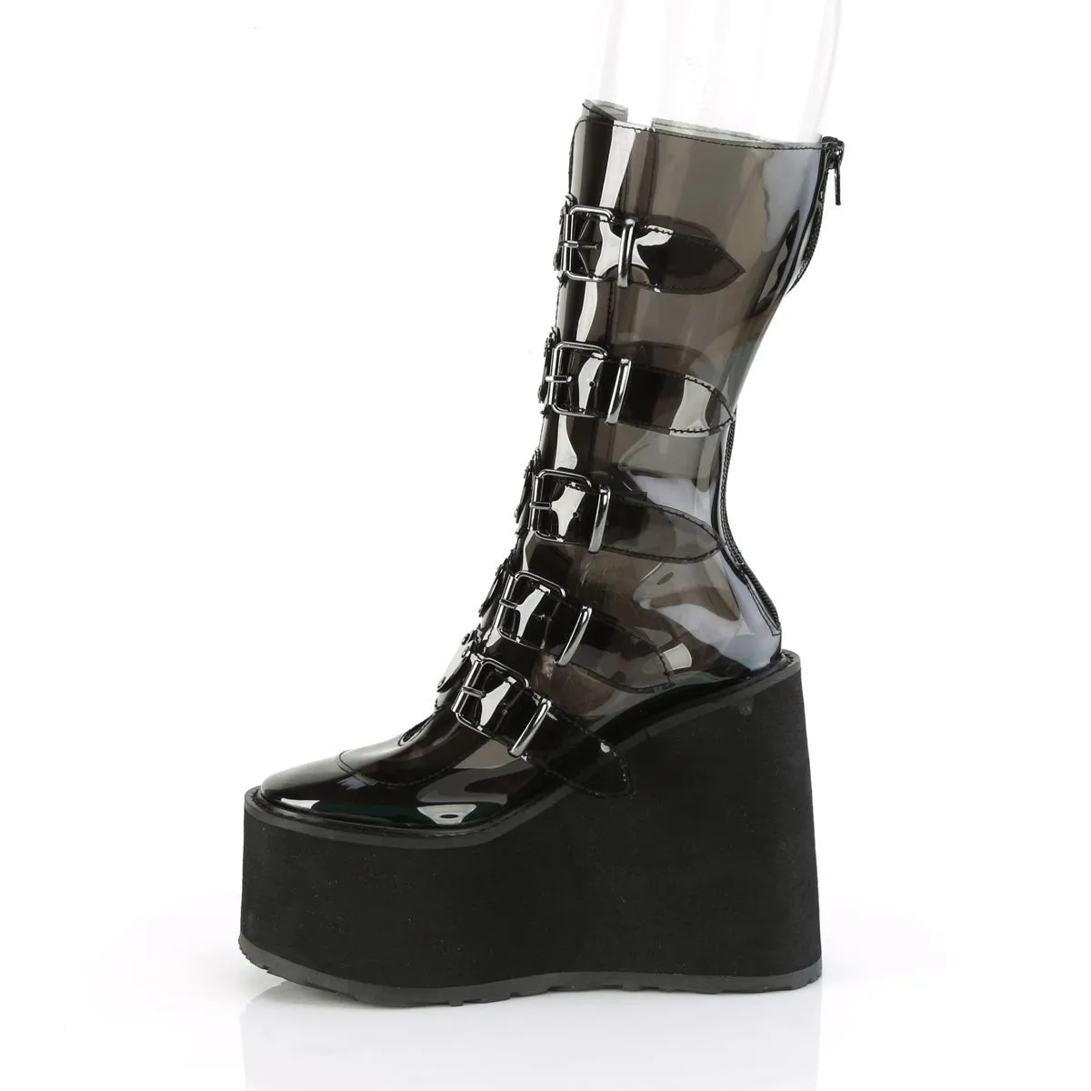 Demonia SWING-230C | Smoke TPU Mid-Calf Boots