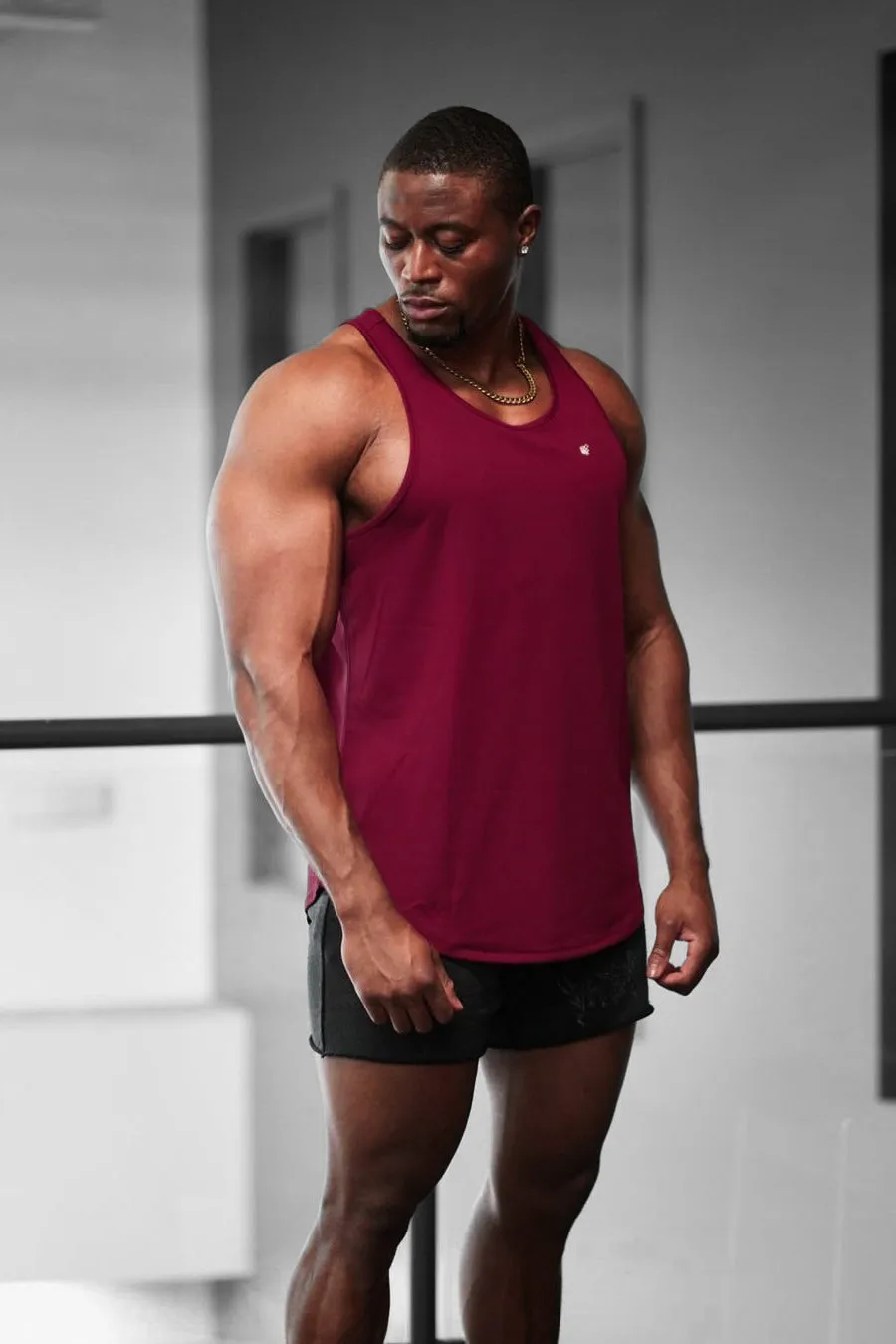 Fast-Dry Bodybuilding Workout Stringer - Maroon