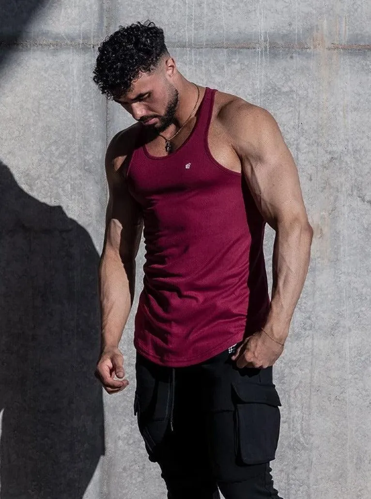 Fast-Dry Bodybuilding Workout Stringer - Maroon