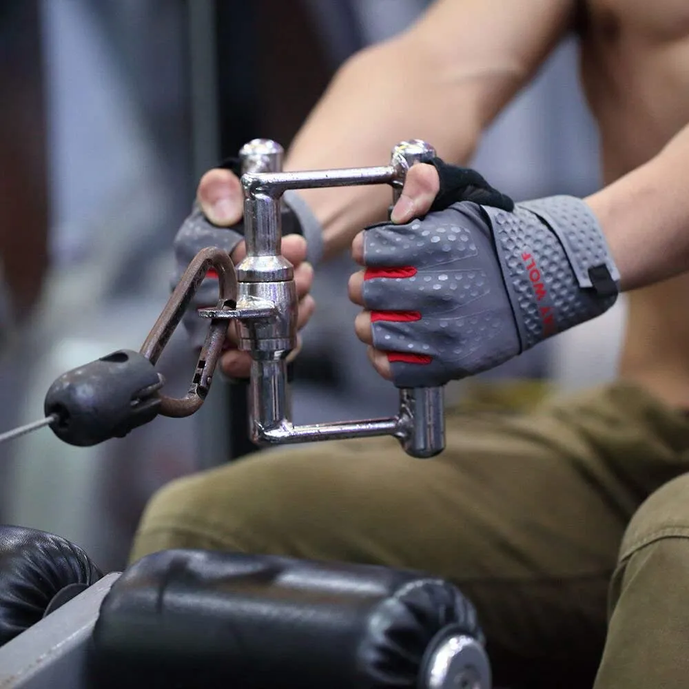 Fingerless Fitness Gloves - Day Wolf & Red