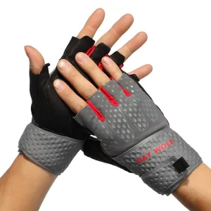 Fingerless Fitness Gloves - Day Wolf & Red