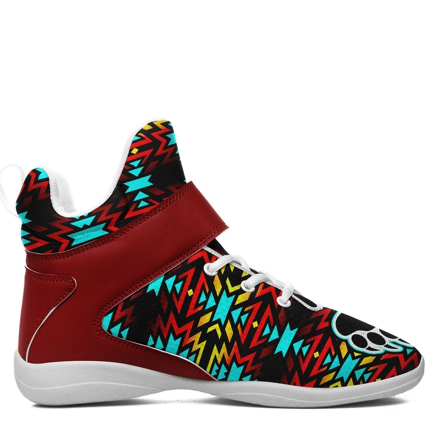 Fire Colors and Turquoise Bearpaw Kid's Ipottaa Basketball / Sport High Top Shoes