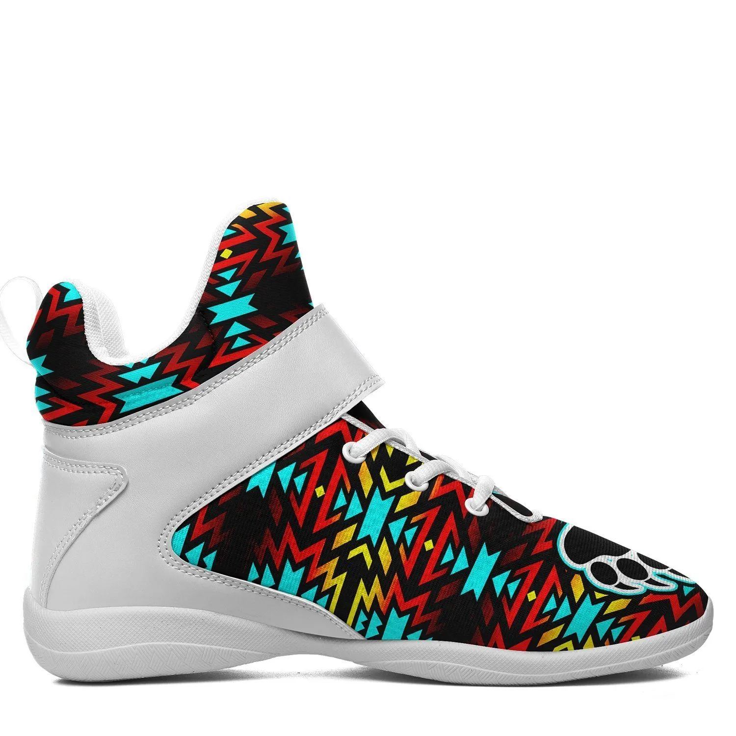 Fire Colors and Turquoise Bearpaw Kid's Ipottaa Basketball / Sport High Top Shoes