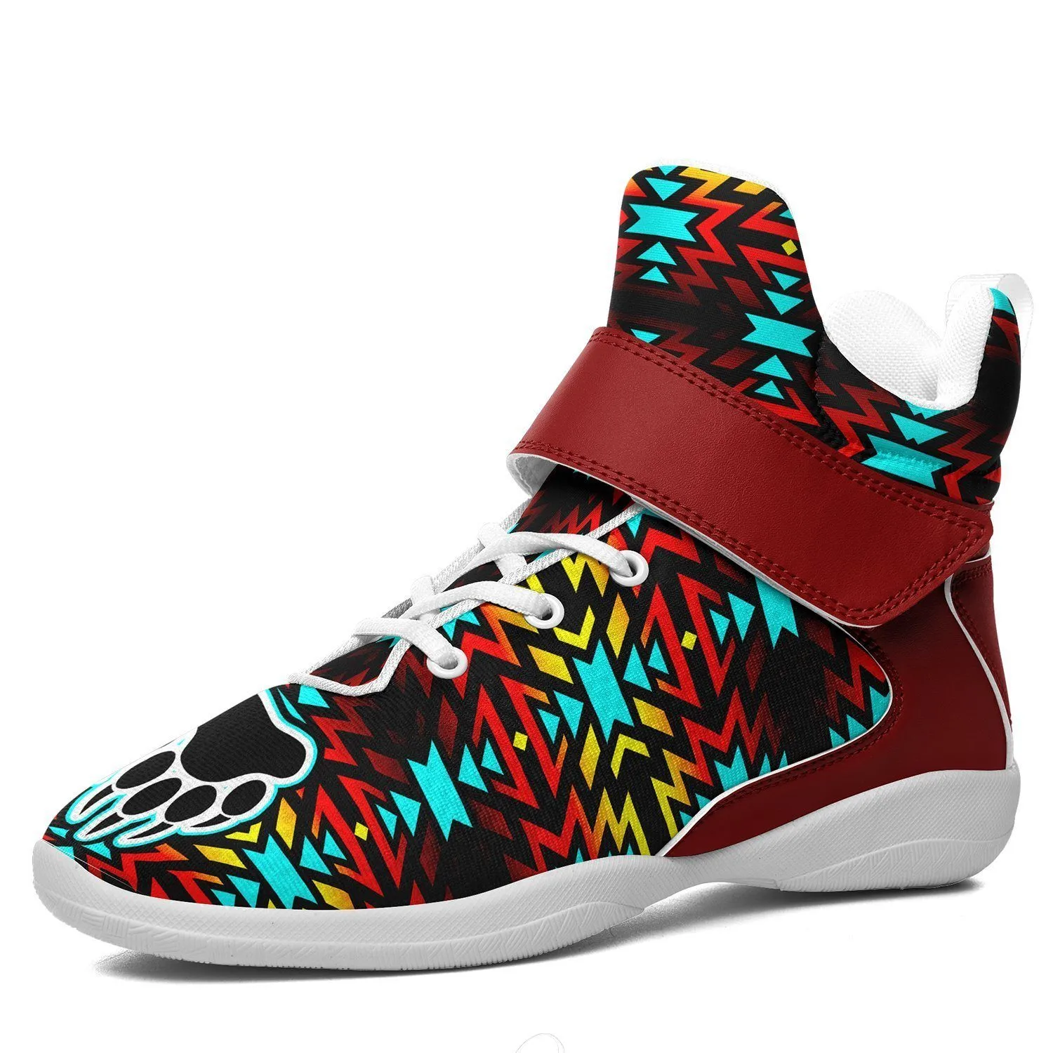 Fire Colors and Turquoise Bearpaw Kid's Ipottaa Basketball / Sport High Top Shoes