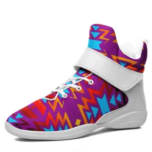 Fire Colors and Turquoise Purple Ipottaa Basketball / Sport High Top Shoes