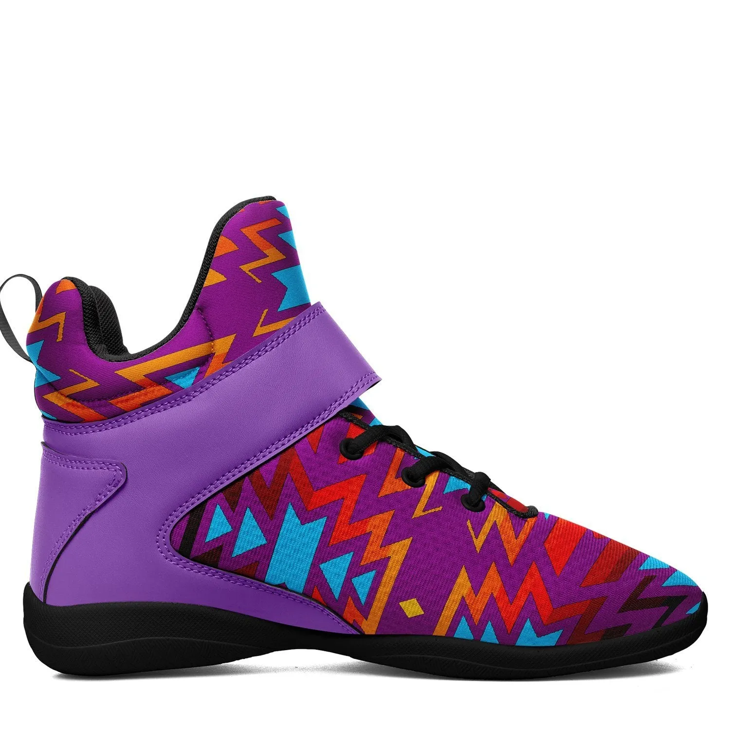 Fire Colors and Turquoise Purple Ipottaa Basketball / Sport High Top Shoes