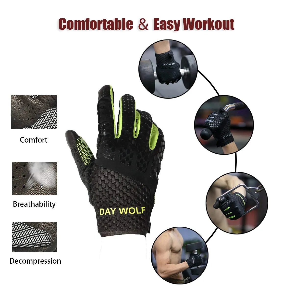 Fitness Gloves - Day Wolf & Green