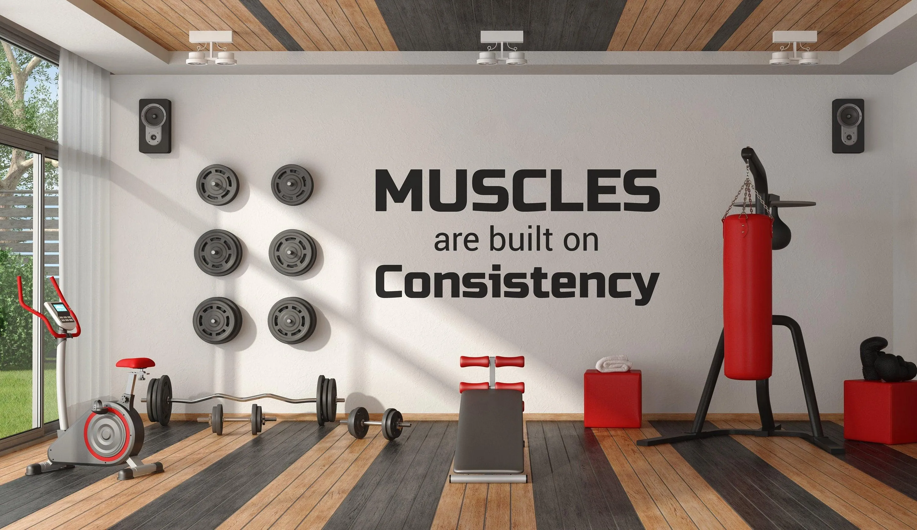 Fitness Inspiration Wall Sticker, Weightlifting Motivational Vinyl Decal