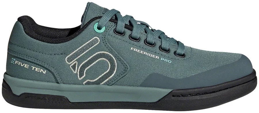 Five Ten Five Ten Freerider Pro Canvas Flat Shoe - Women's, Hazy Emerald/Acid Mint/Core Black