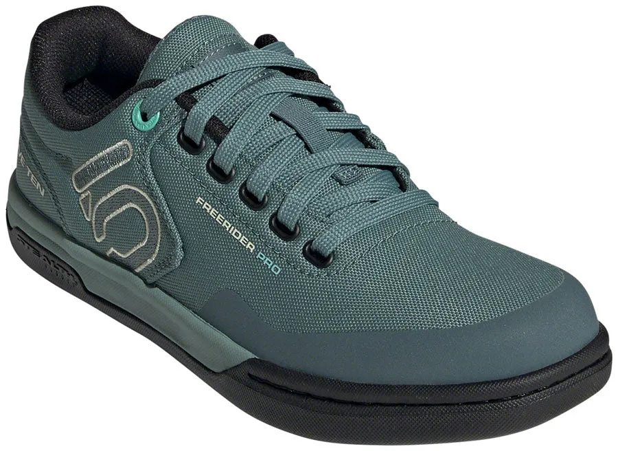 Five Ten Five Ten Freerider Pro Canvas Flat Shoe - Women's, Hazy Emerald/Acid Mint/Core Black