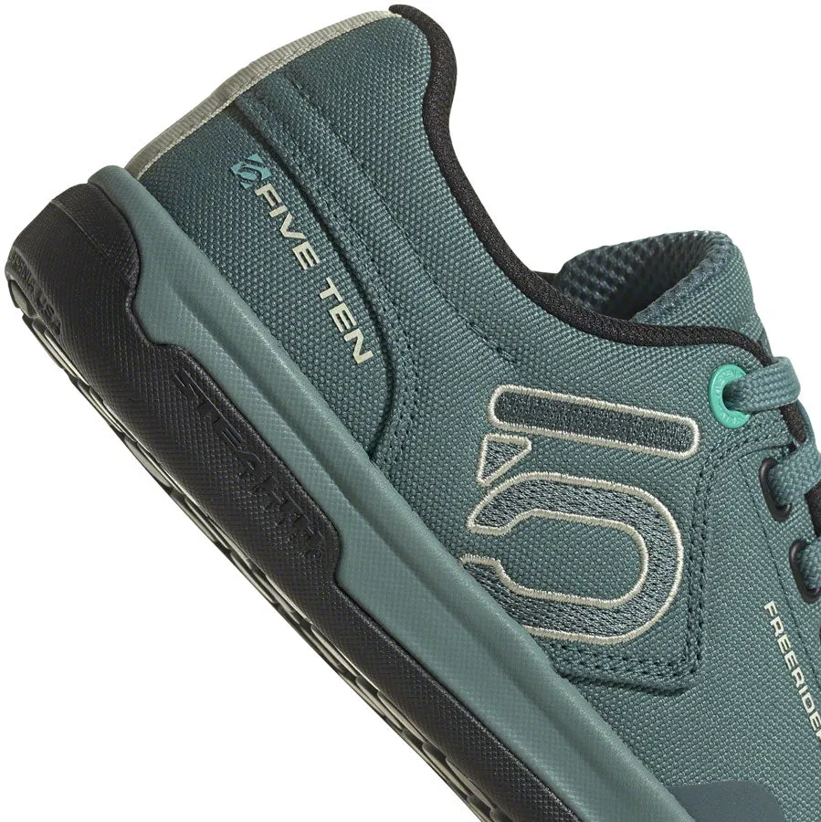 Five Ten Five Ten Freerider Pro Canvas Flat Shoe - Women's, Hazy Emerald/Acid Mint/Core Black