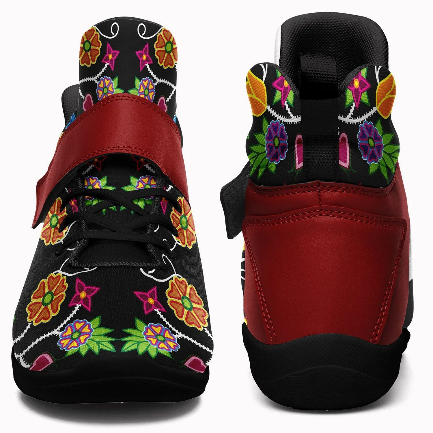 Floral Beadwork Ipottaa Basketball / Sport High Top Shoes - Black Sole