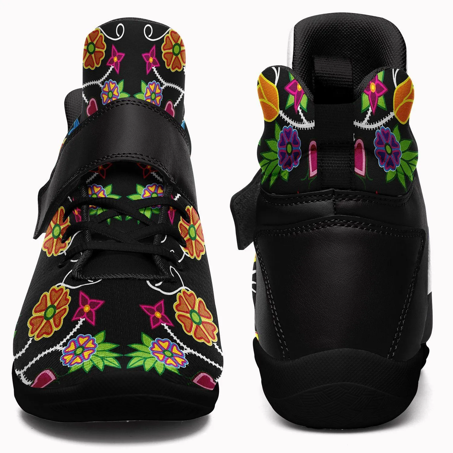 Floral Beadwork Ipottaa Basketball / Sport High Top Shoes - Black Sole