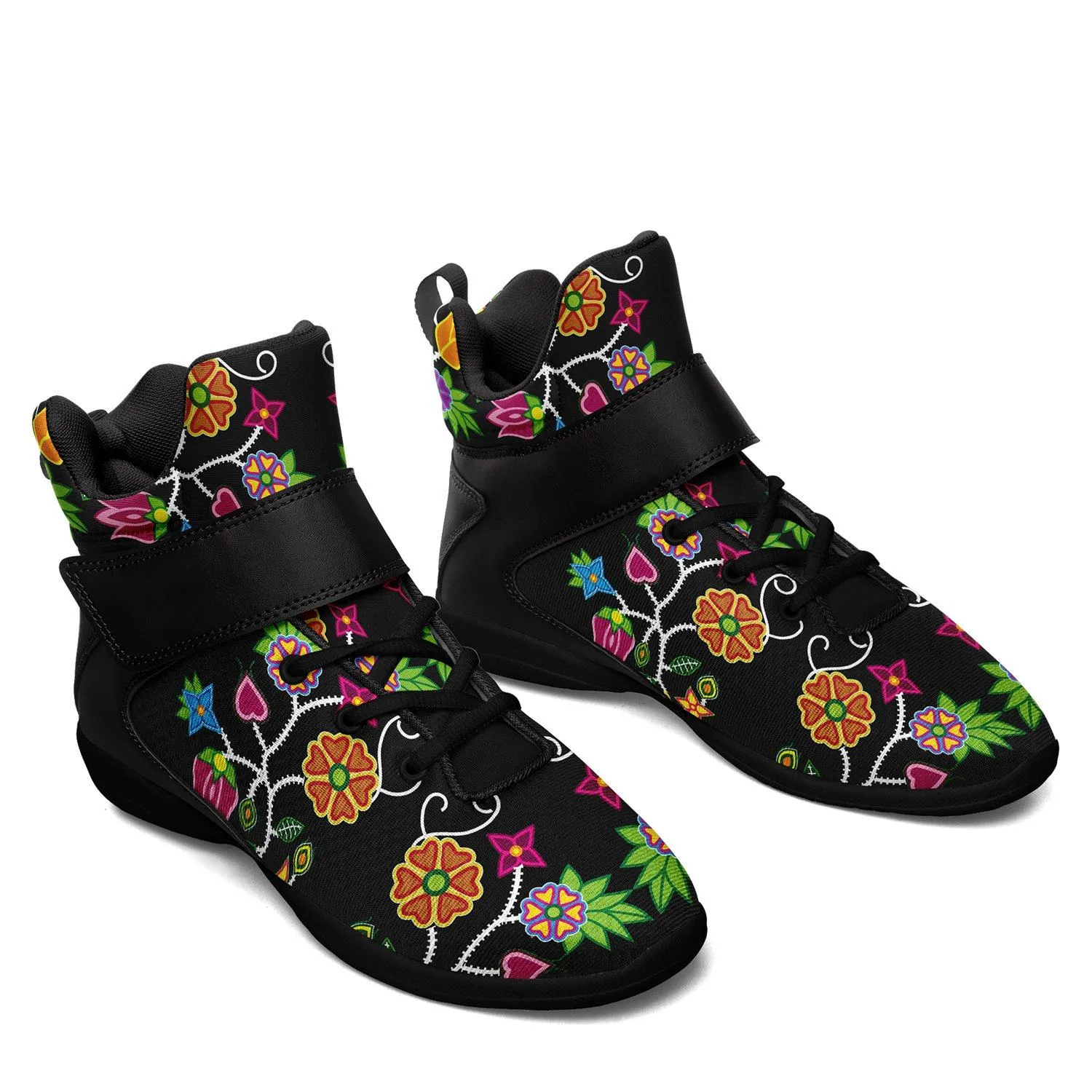 Floral Beadwork Ipottaa Basketball / Sport High Top Shoes