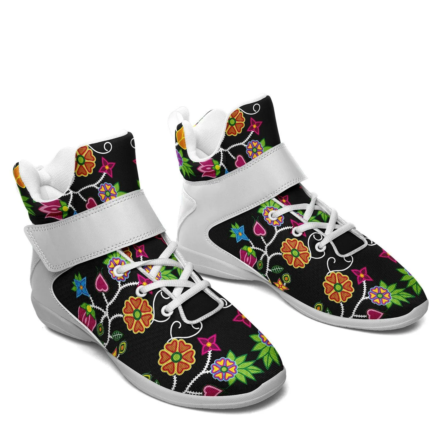 Floral Beadwork Ipottaa Basketball / Sport High Top Shoes