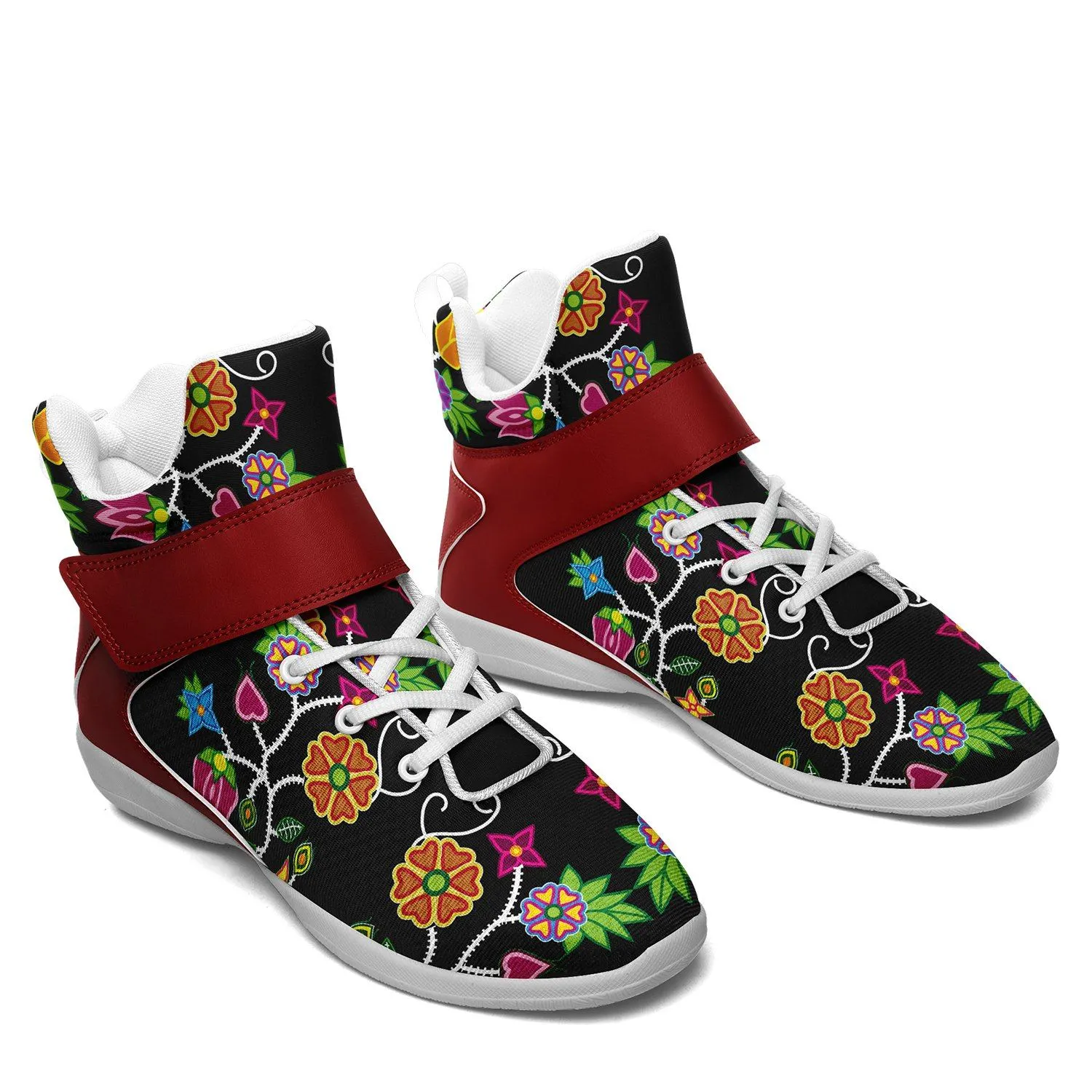 Floral Beadwork Ipottaa Basketball / Sport High Top Shoes