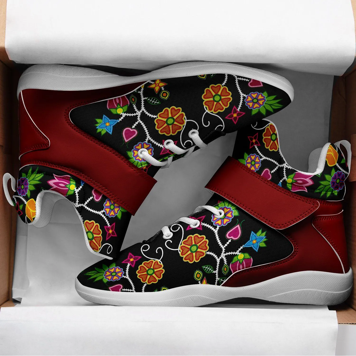 Floral Beadwork Ipottaa Basketball / Sport High Top Shoes