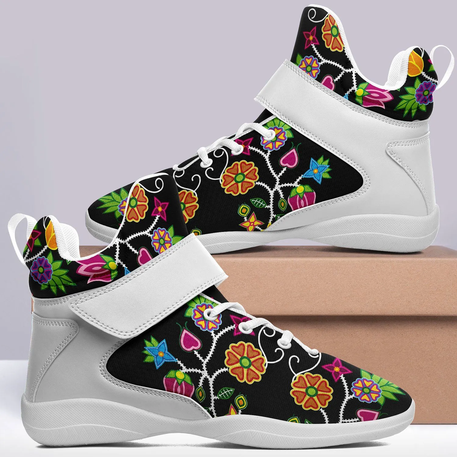 Floral Beadwork Ipottaa Basketball / Sport High Top Shoes