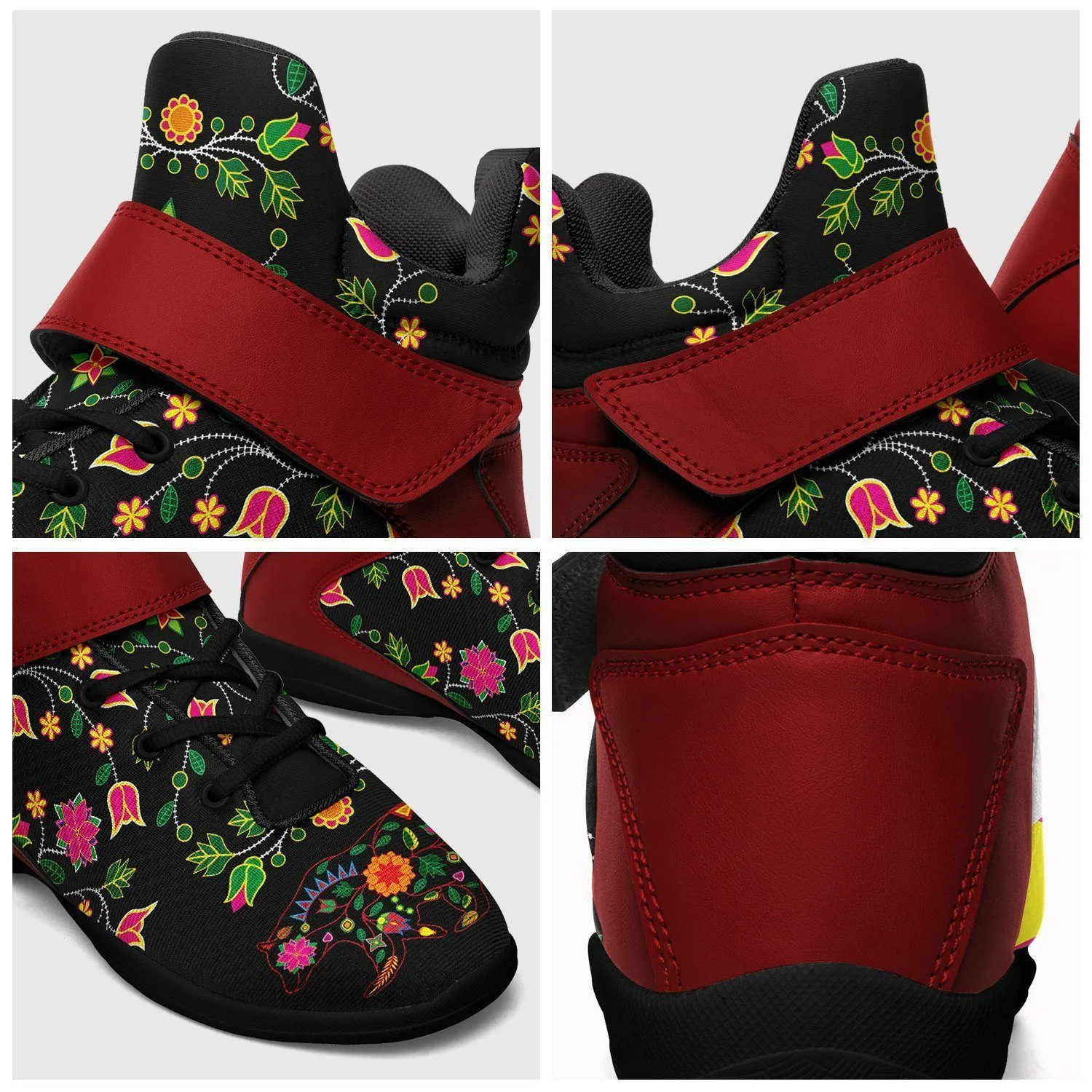 Floral Bear Ipottaa Basketball / Sport High Top Shoes - Black Sole